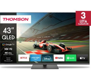 THOMSON TV 43QG7C04, 43", QLED, 4K UHD, 144 Hz, Google TV, siva